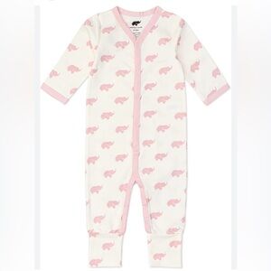 Monica+Andy Pink Elephant Print Kids One Piece size 3-6months